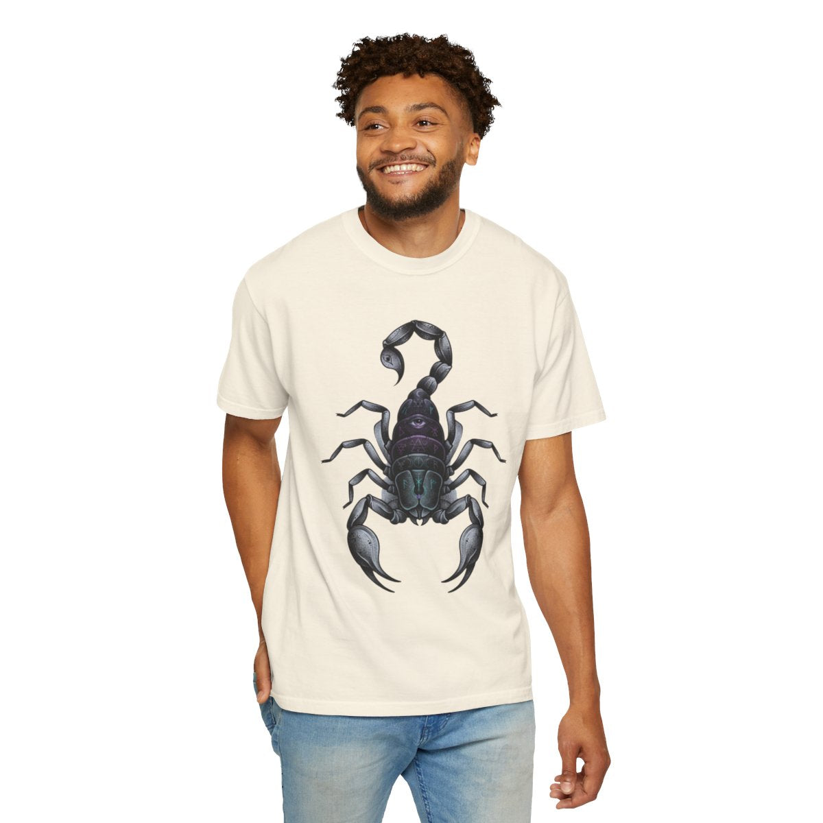 Color: Ivory | Scorpio The Mystical Scorpion Unisex Garment-Dyed Tee