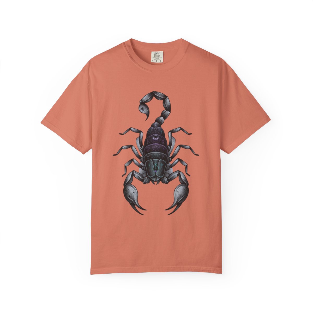 Color: Terracotta | Scorpio The Mystical Scorpion Unisex Garment-Dyed Tee