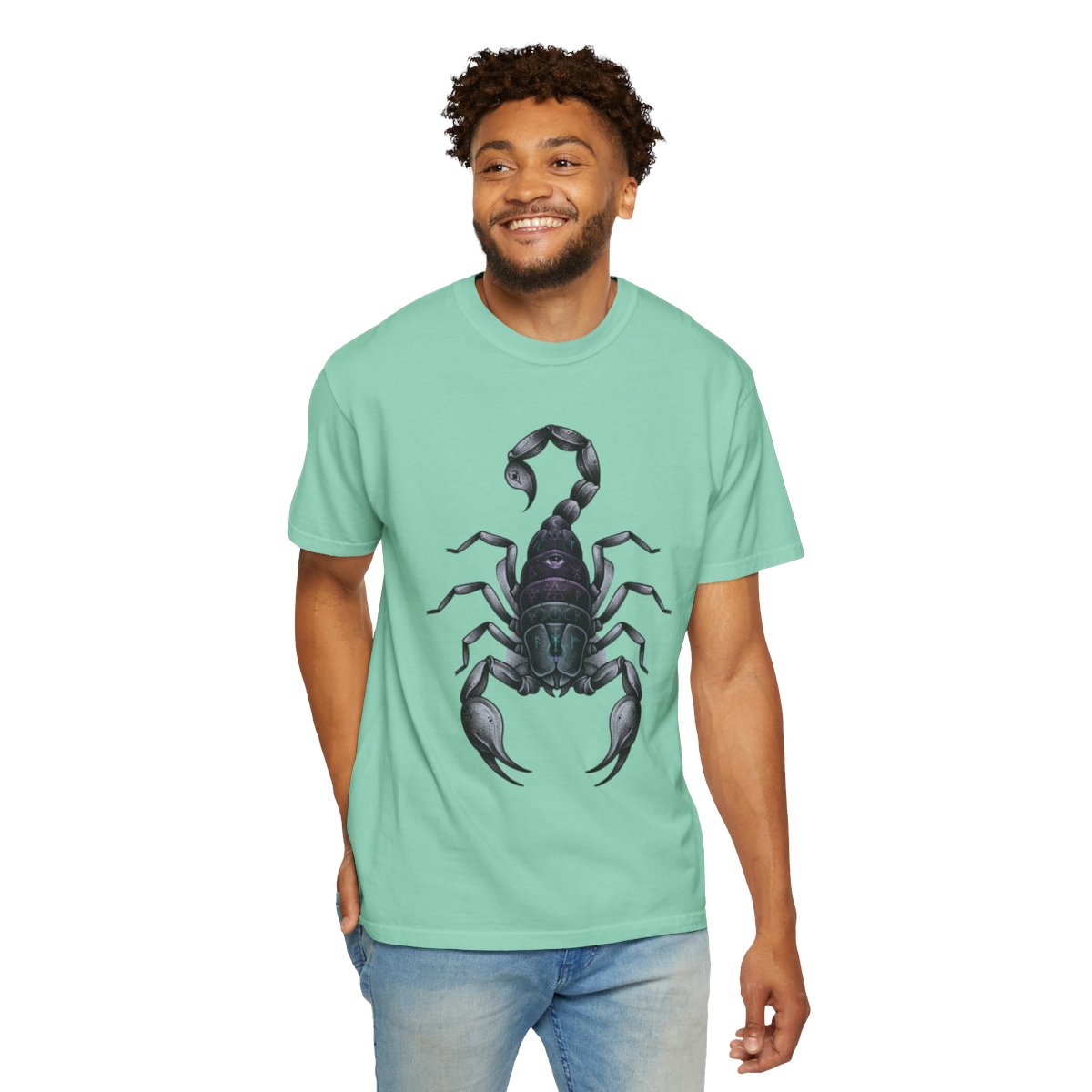Color: Island Reef | Scorpio The Mystical Scorpion Unisex Garment-Dyed Tee