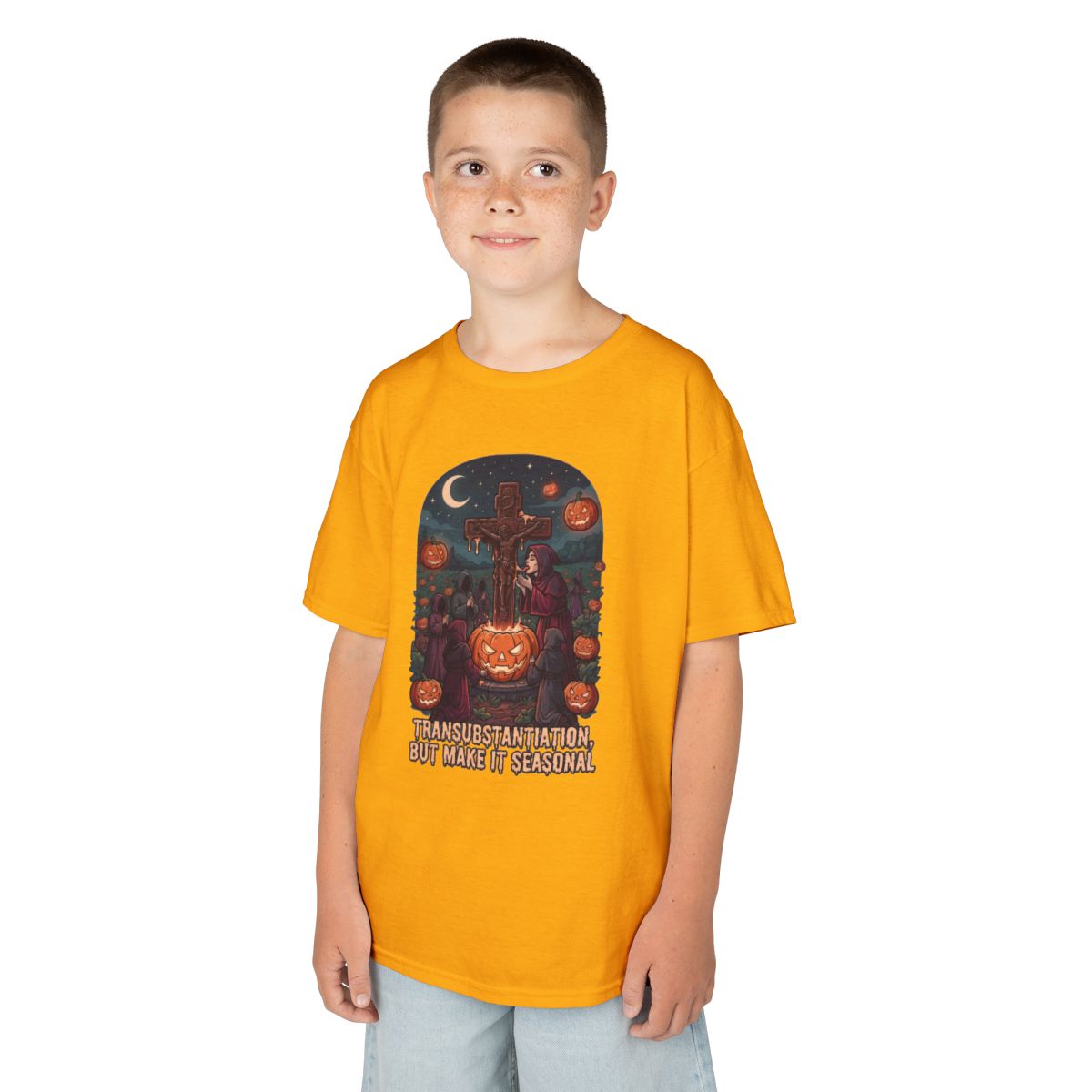Color: Gold | Seasonal Transubstantiation Kids Tee