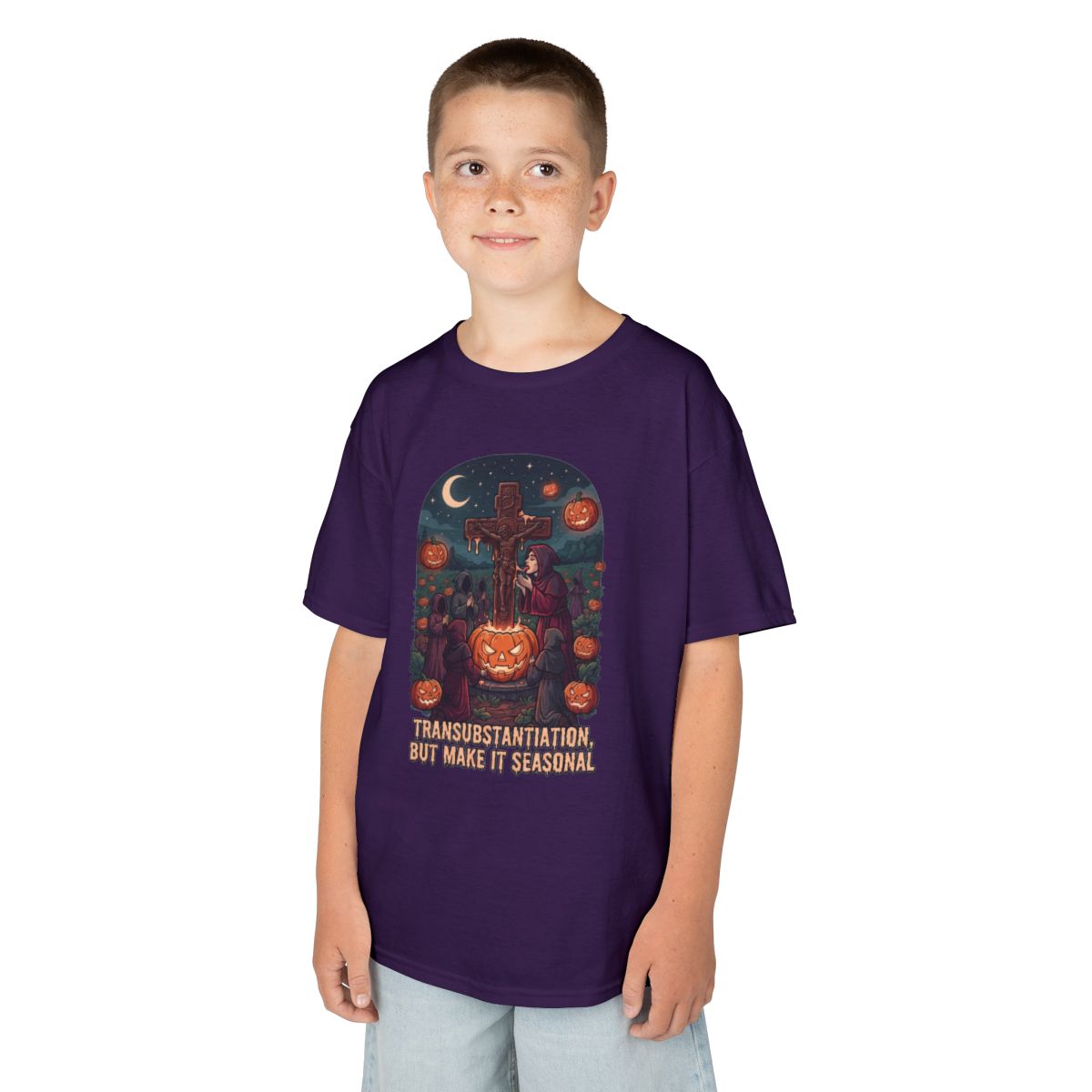 Color: Purple | Seasonal Transubstantiation Kids Tee