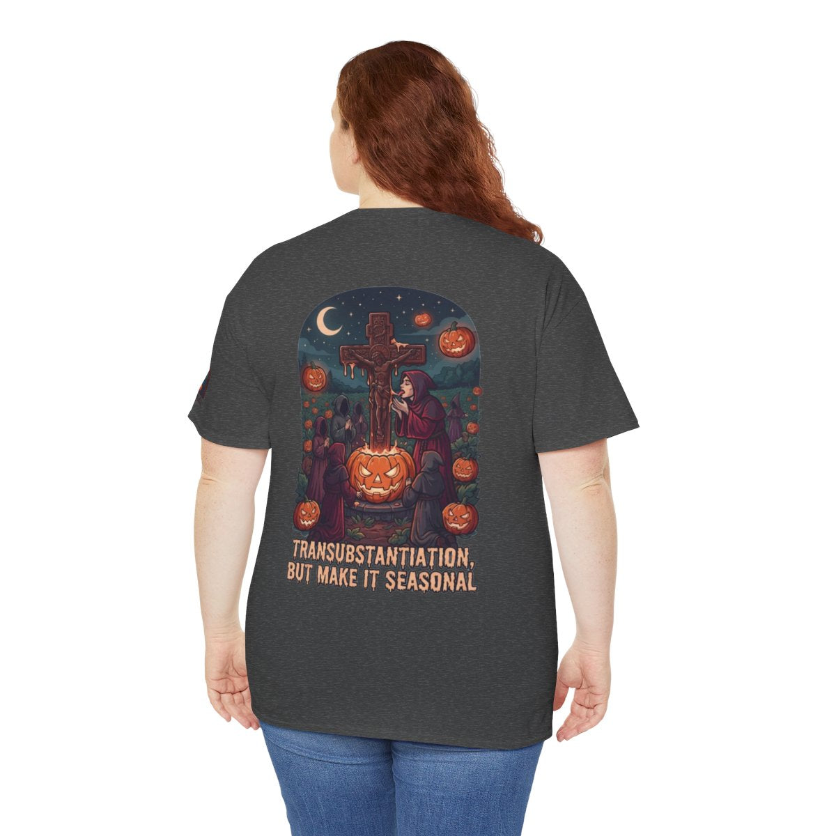 Color: Dark Heather | Seasonal Transubstantiation Premium Graphic Tee