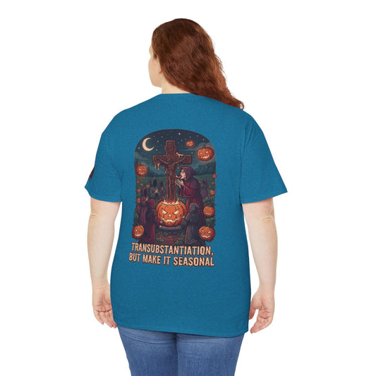Color: Antique Sapphire | Seasonal Transubstantiation Premium Graphic Tee