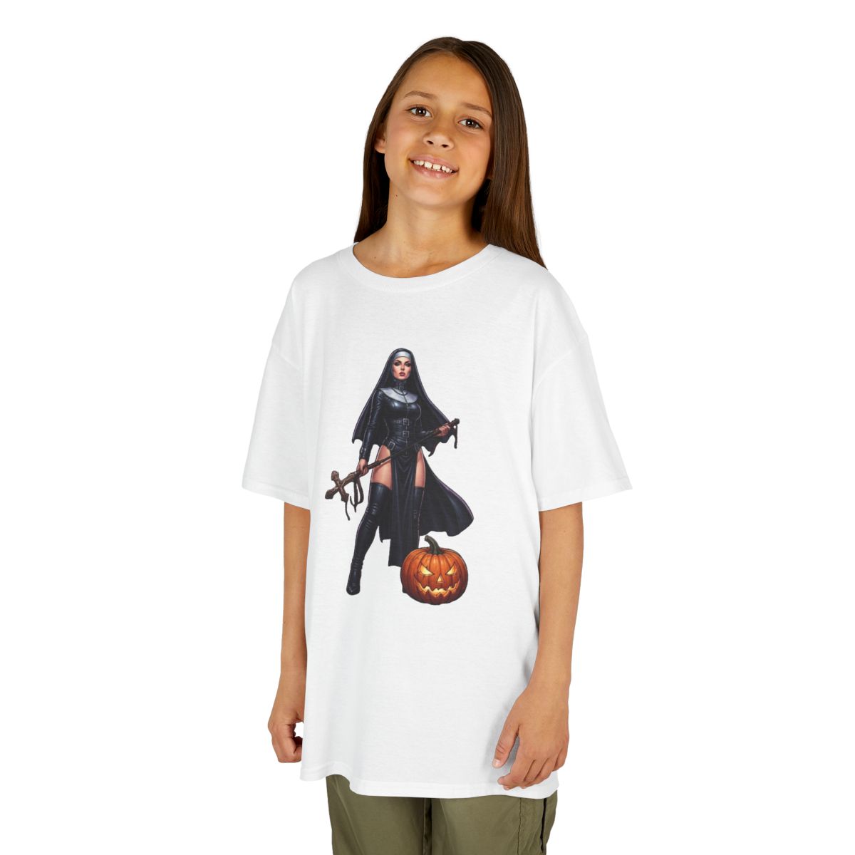 Color: White | Sexy Halloween Nun Kids Tee