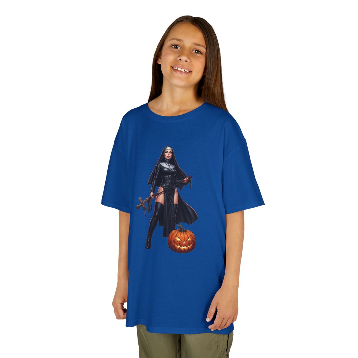 Color: Royal | Sexy Halloween Nun Kids Tee