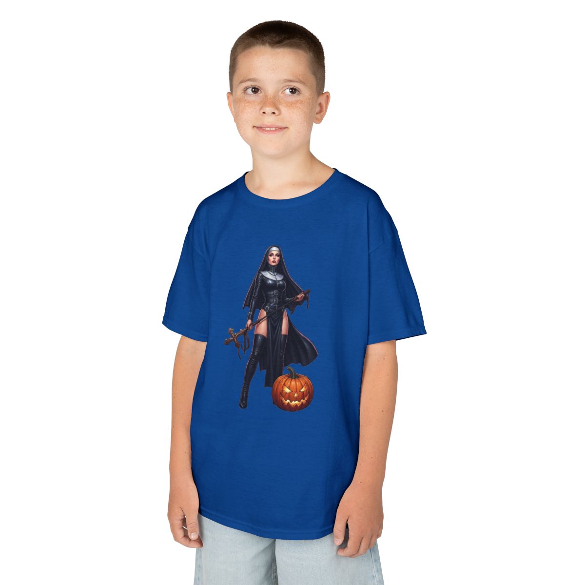 Color: Royal | Sexy Halloween Nun Kids Tee