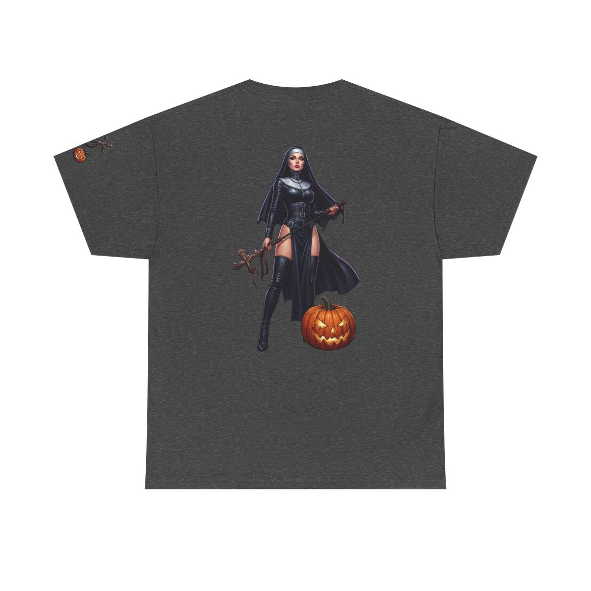 Color: Dark Heather | Sexy Halloween Nun Premium Graphic Tee