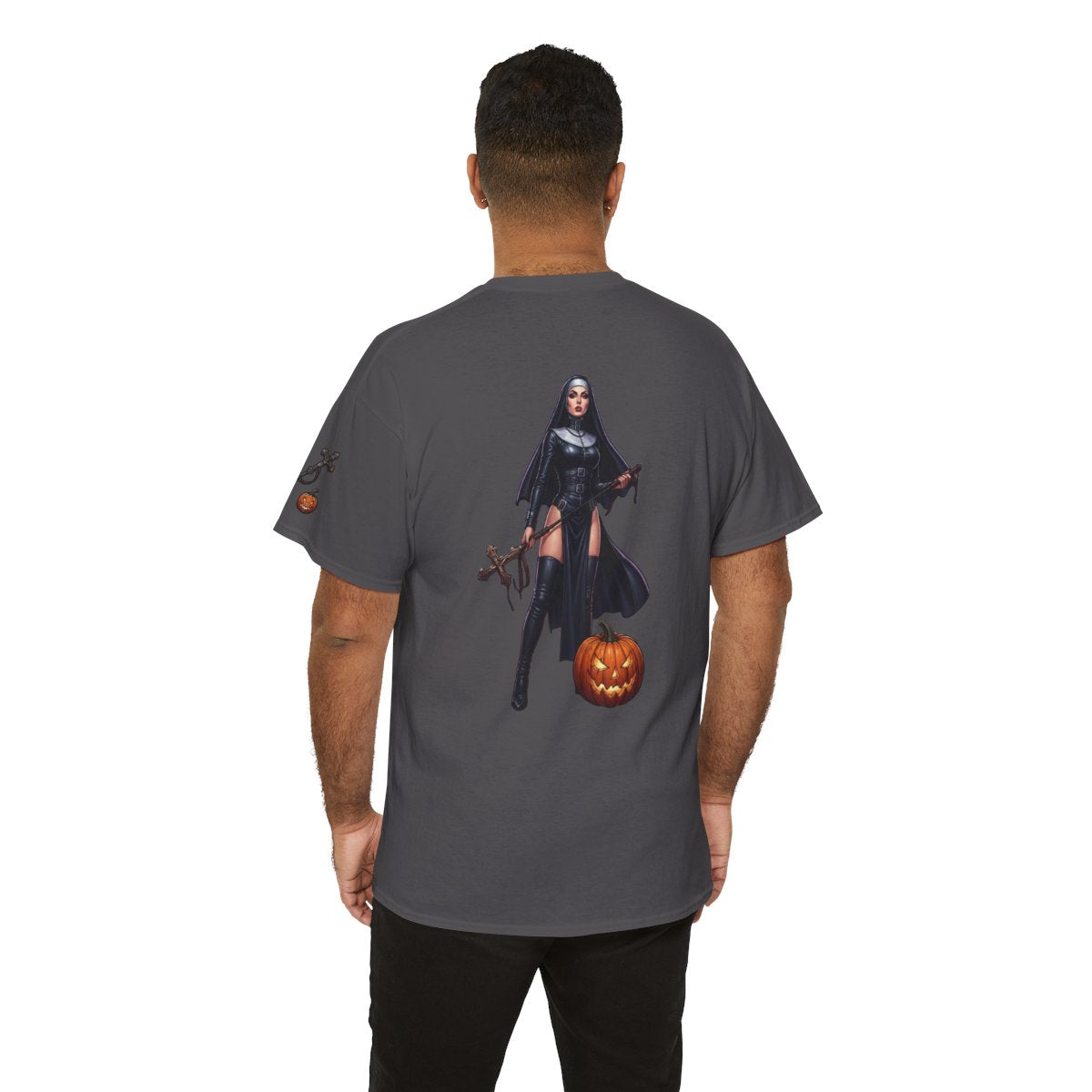 Color: Charcoal | Sexy Halloween Nun Premium Graphic Tee