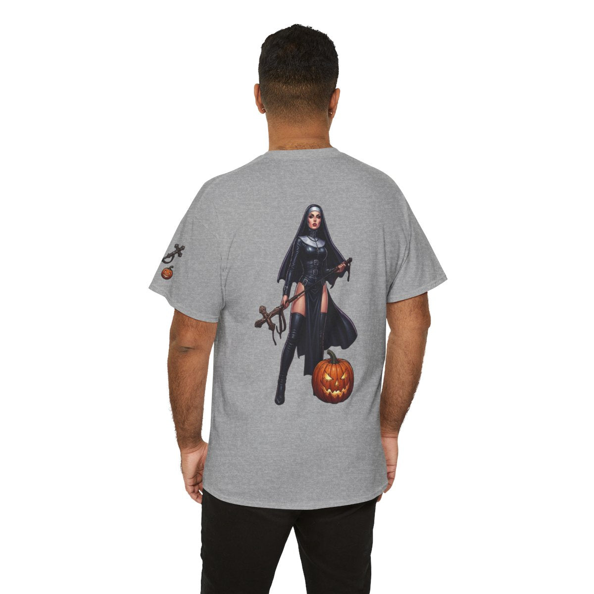 Color: Sport Grey | Sexy Halloween Nun Premium Graphic Tee