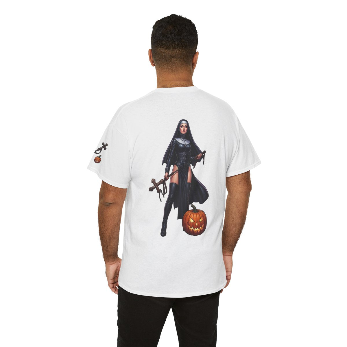 Color: White | Sexy Halloween Nun Premium Graphic Tee