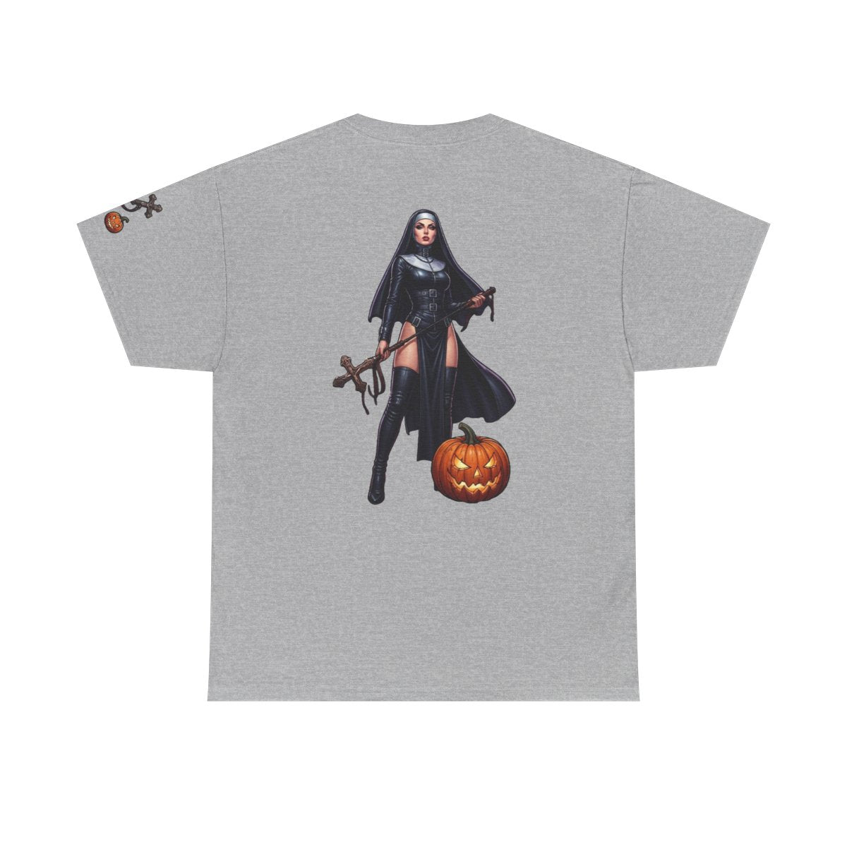 Color: Sport Grey | Sexy Halloween Nun Premium Graphic Tee