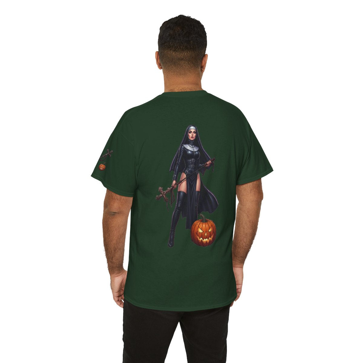 Color: Forest Green | Sexy Halloween Nun Premium Graphic Tee