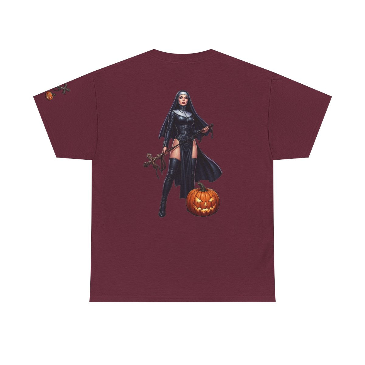 Color: Maroon | Sexy Halloween Nun Premium Graphic Tee