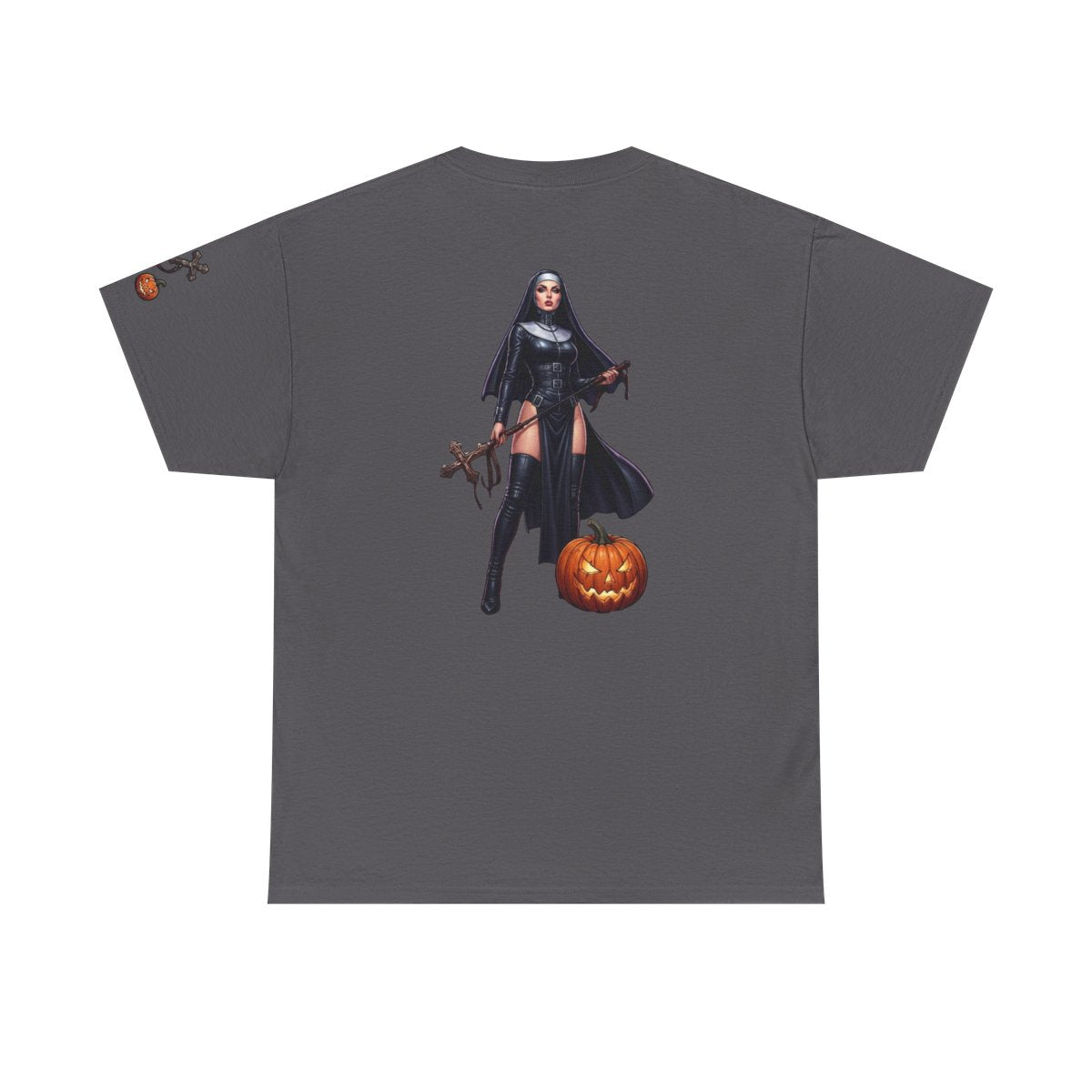 Color: Charcoal | Sexy Halloween Nun Premium Graphic Tee