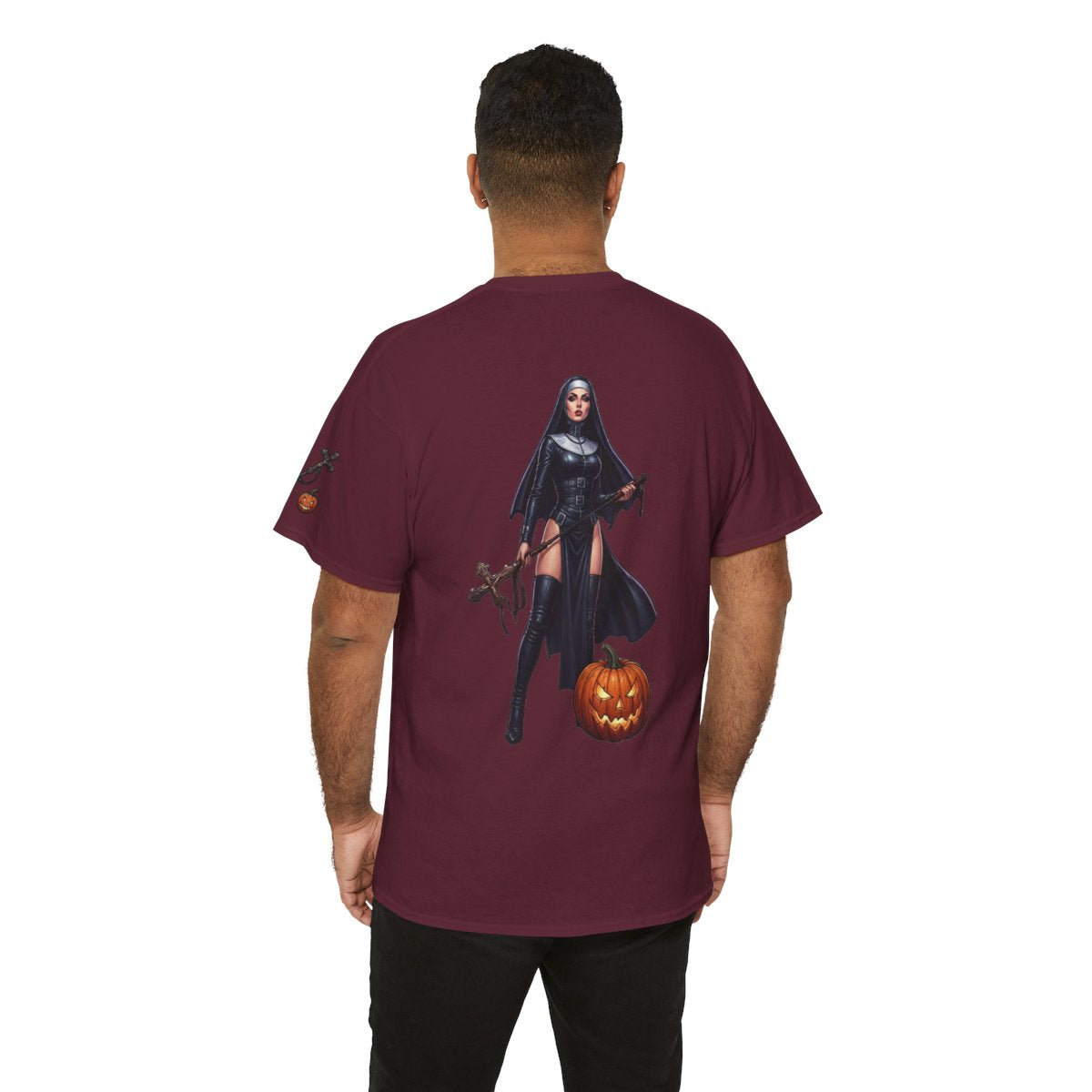 Color: Maroon | Sexy Halloween Nun Premium Graphic Tee