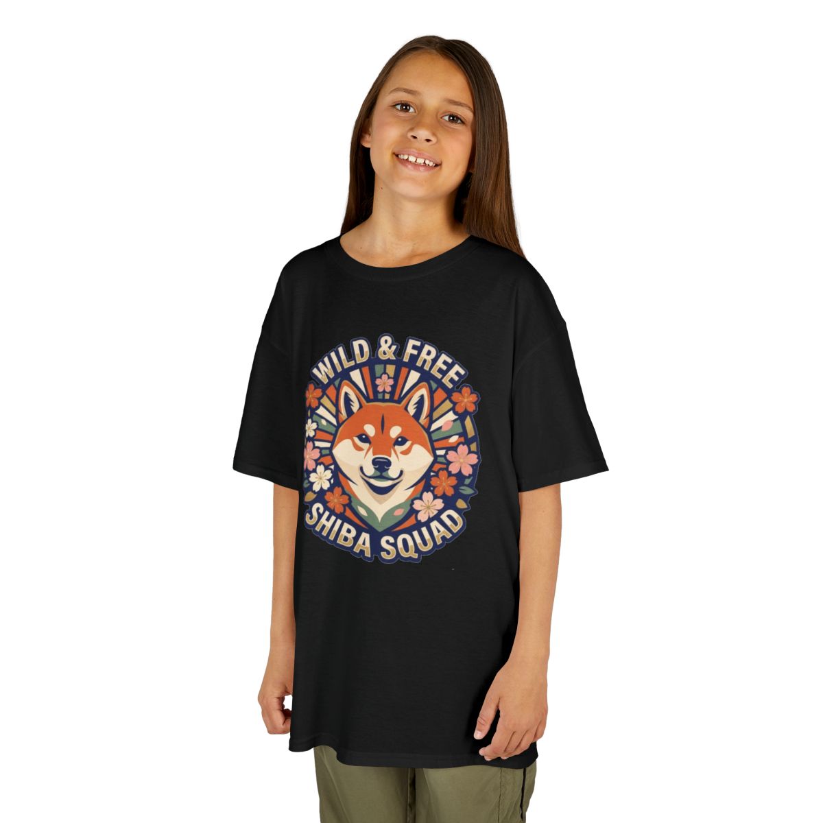 Color: Black | Shiba Squad Kids Tee