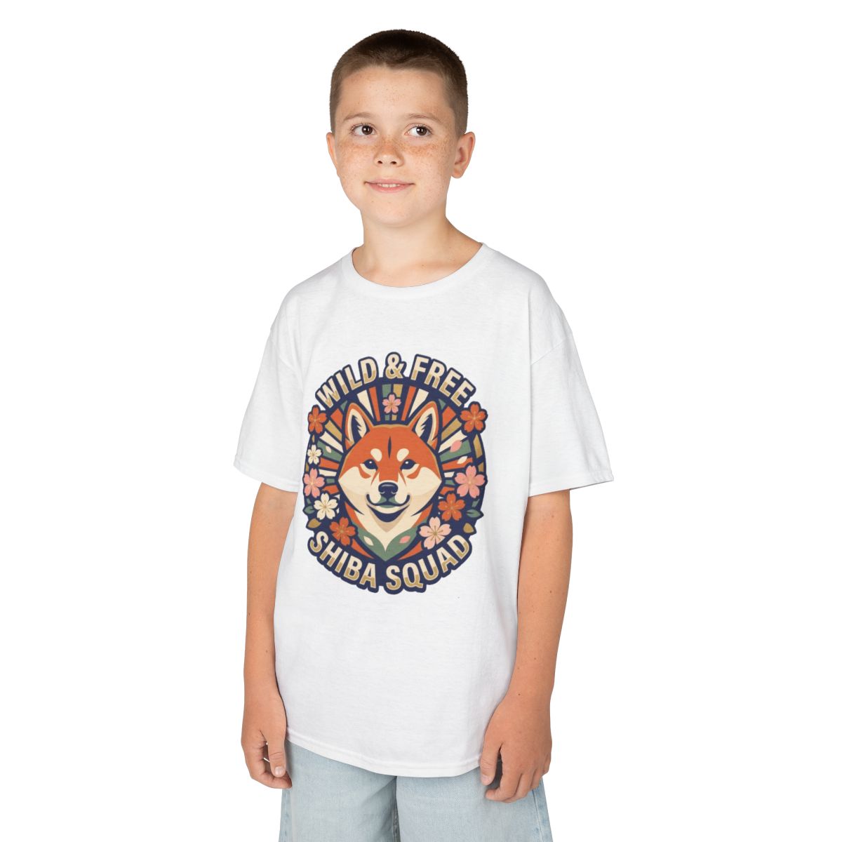 Color: White | Shiba Squad Kids Tee