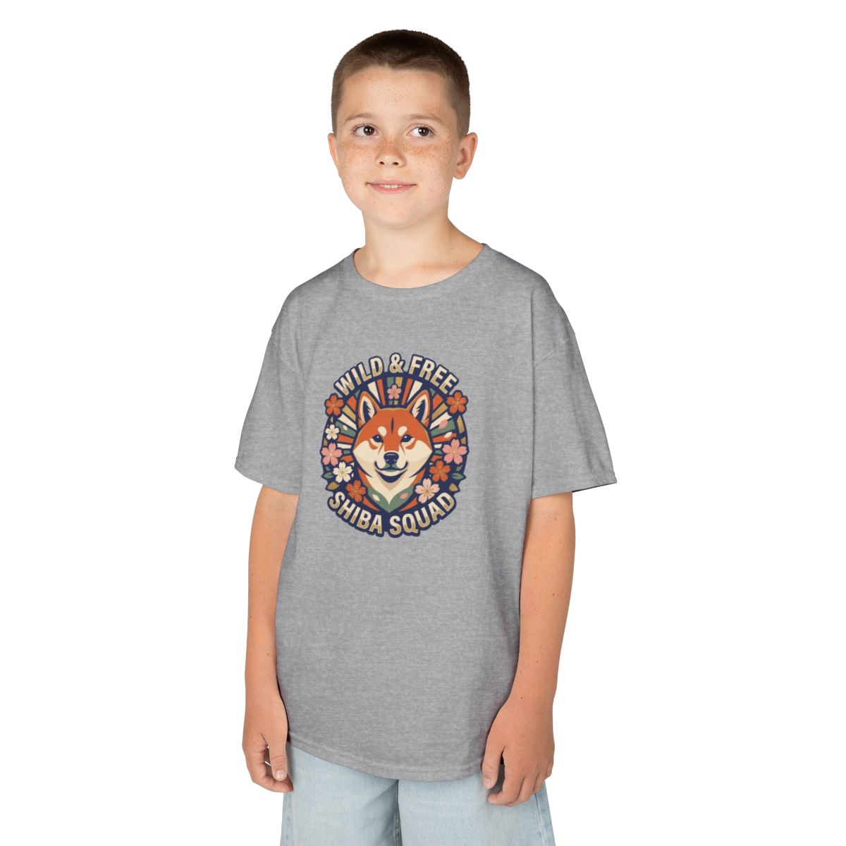 Color: Sport Grey | Shiba Squad Kids Tee