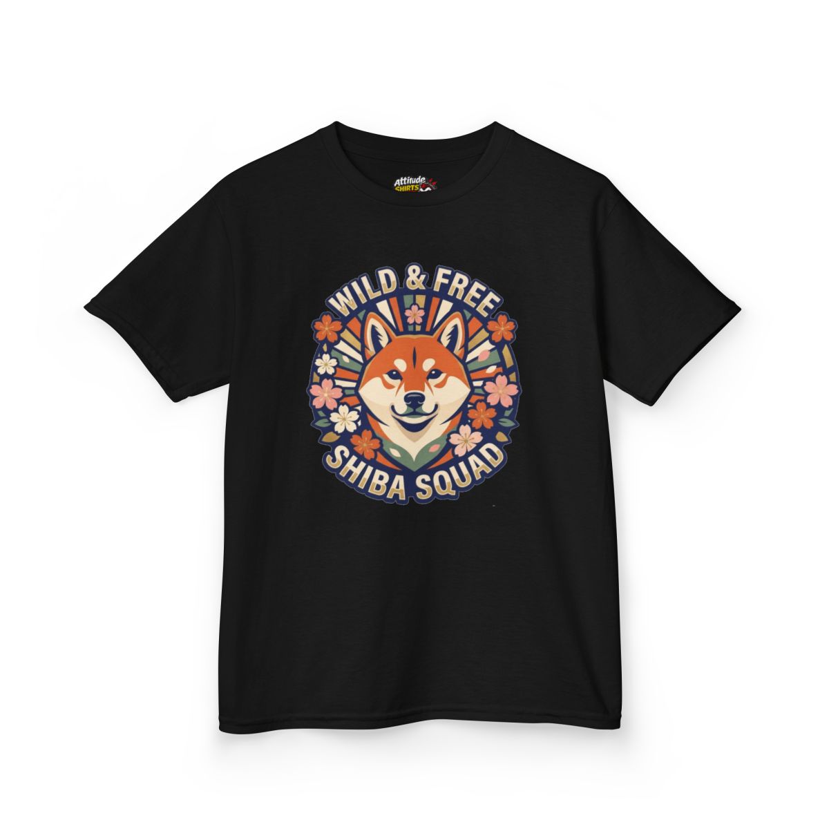 Color: Black | Shiba Squad Kids Tee