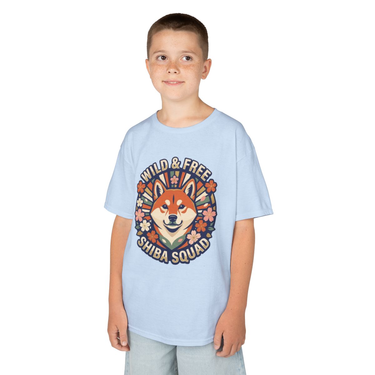 Color: Light Blue | Shiba Squad Kids Tee