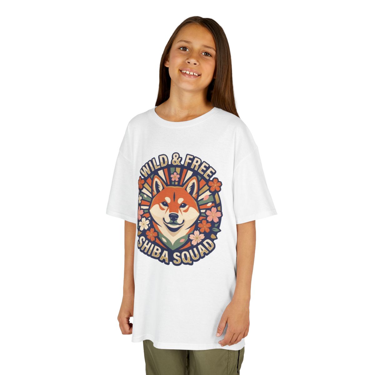 Color: White | Shiba Squad Kids Tee