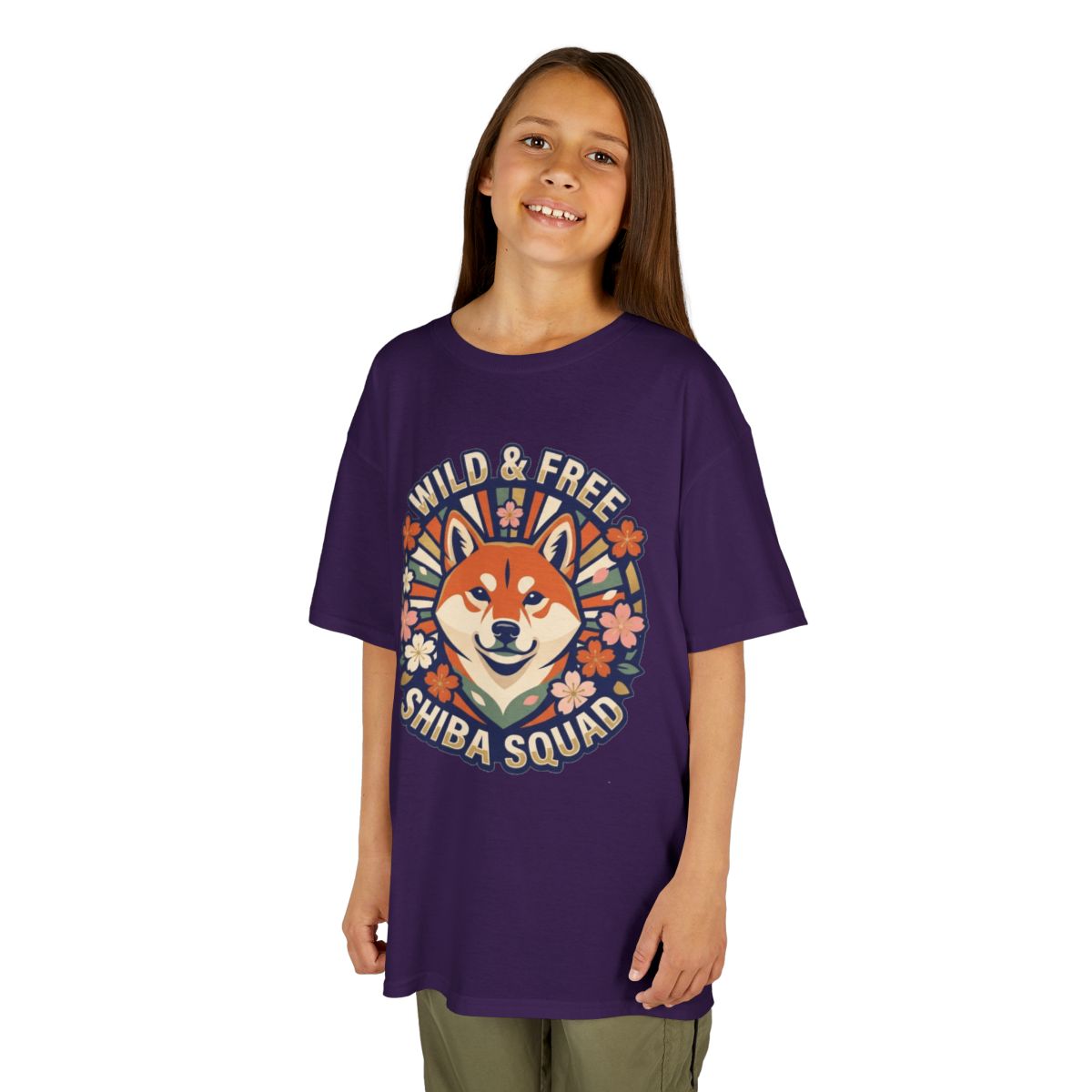 Color: Purple | Shiba Squad Kids Tee