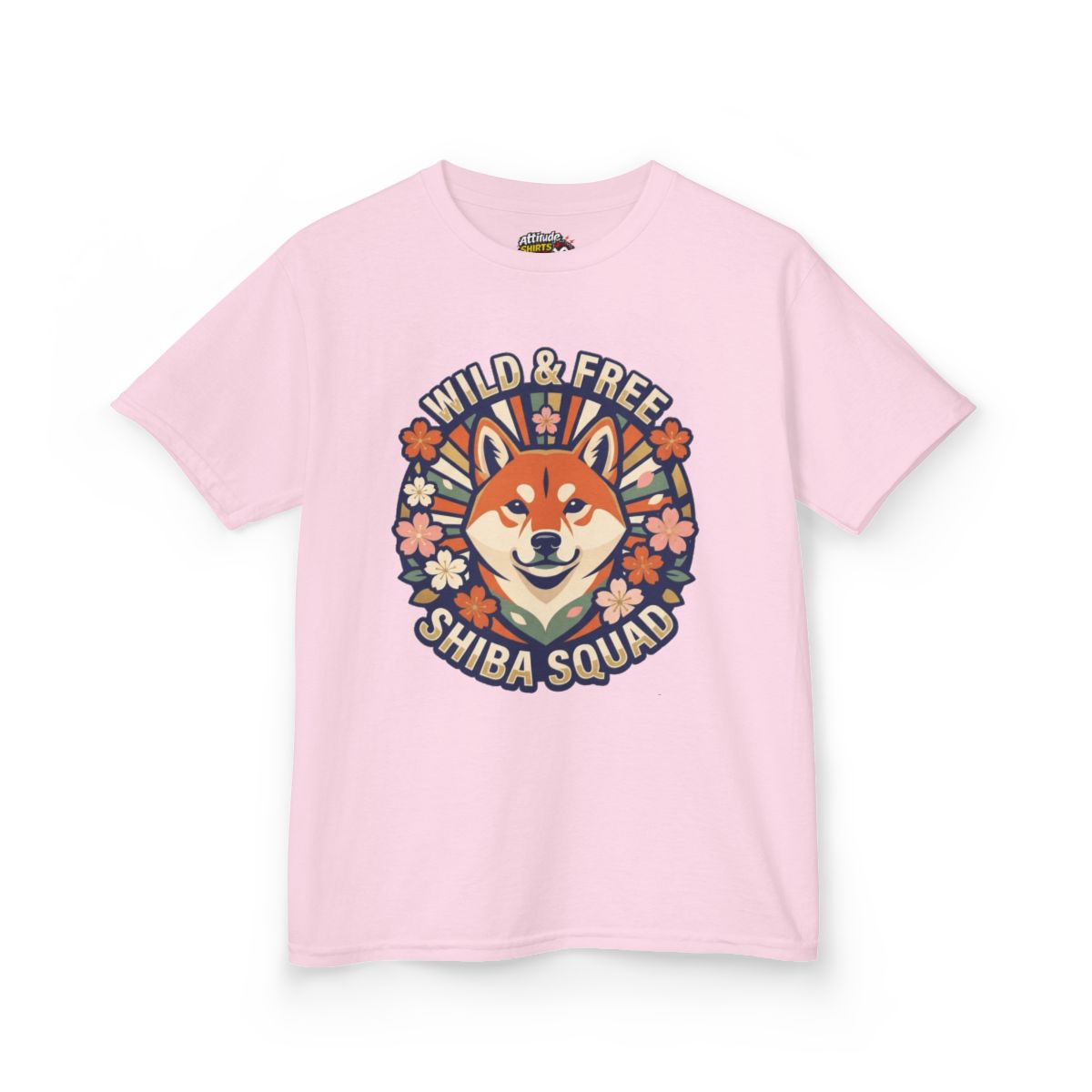 Color: Light Pink | Shiba Squad Kids Tee