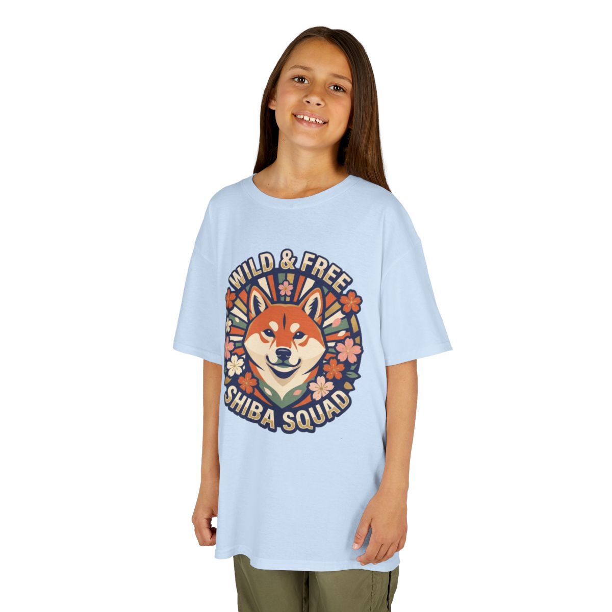 Color: Light Blue | Shiba Squad Kids Tee