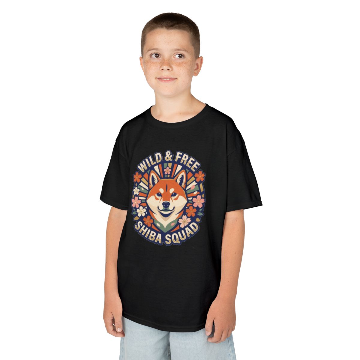 Color: Black | Shiba Squad Kids Tee