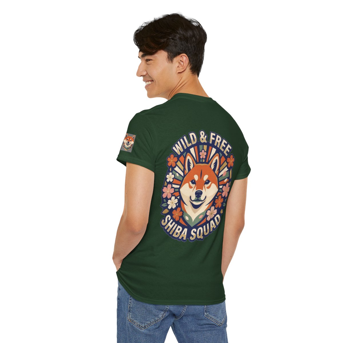 Color: Forest Green | Shiba Squad Premium Graphic Tee