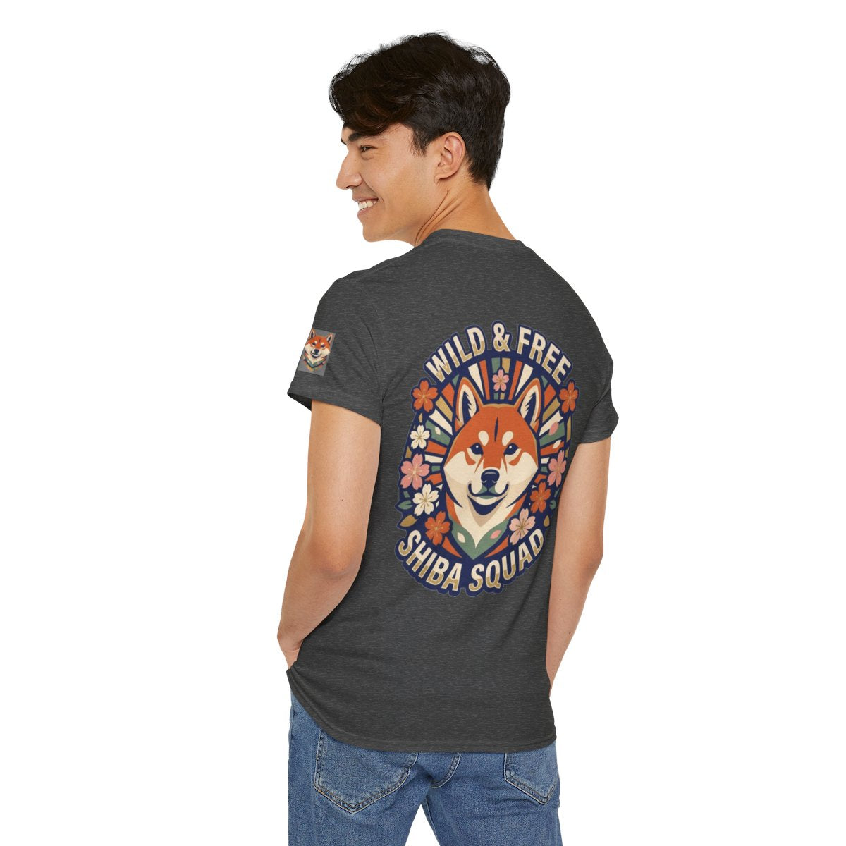 Color: Dark Heather | Shiba Squad Premium Graphic Tee