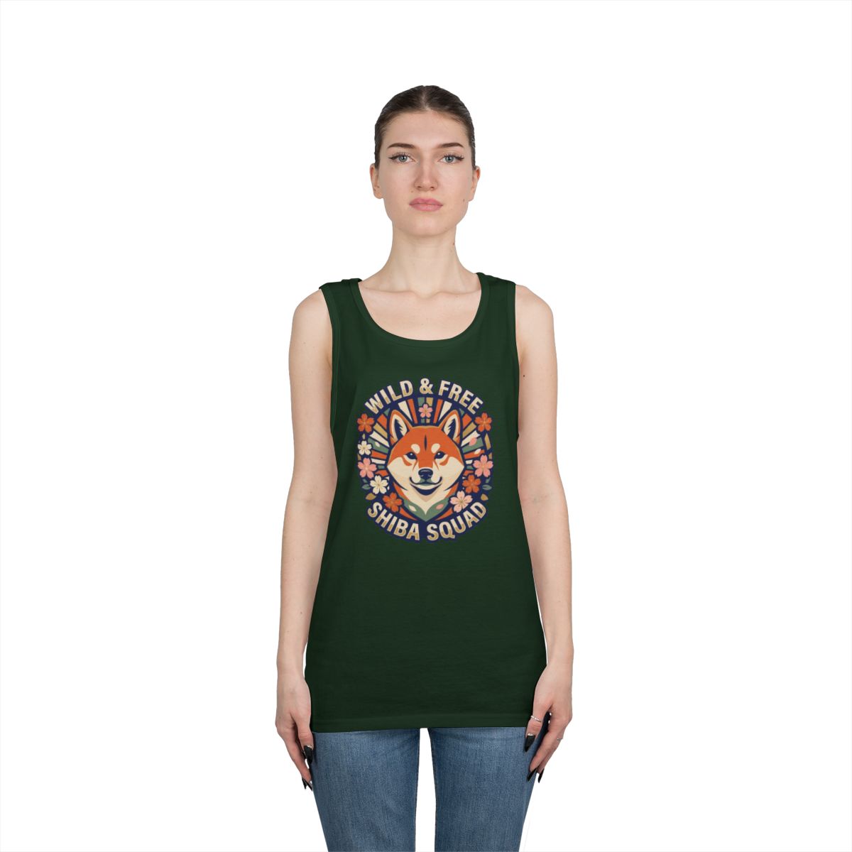Color: Forest Green | Shiba Squad Tank Top