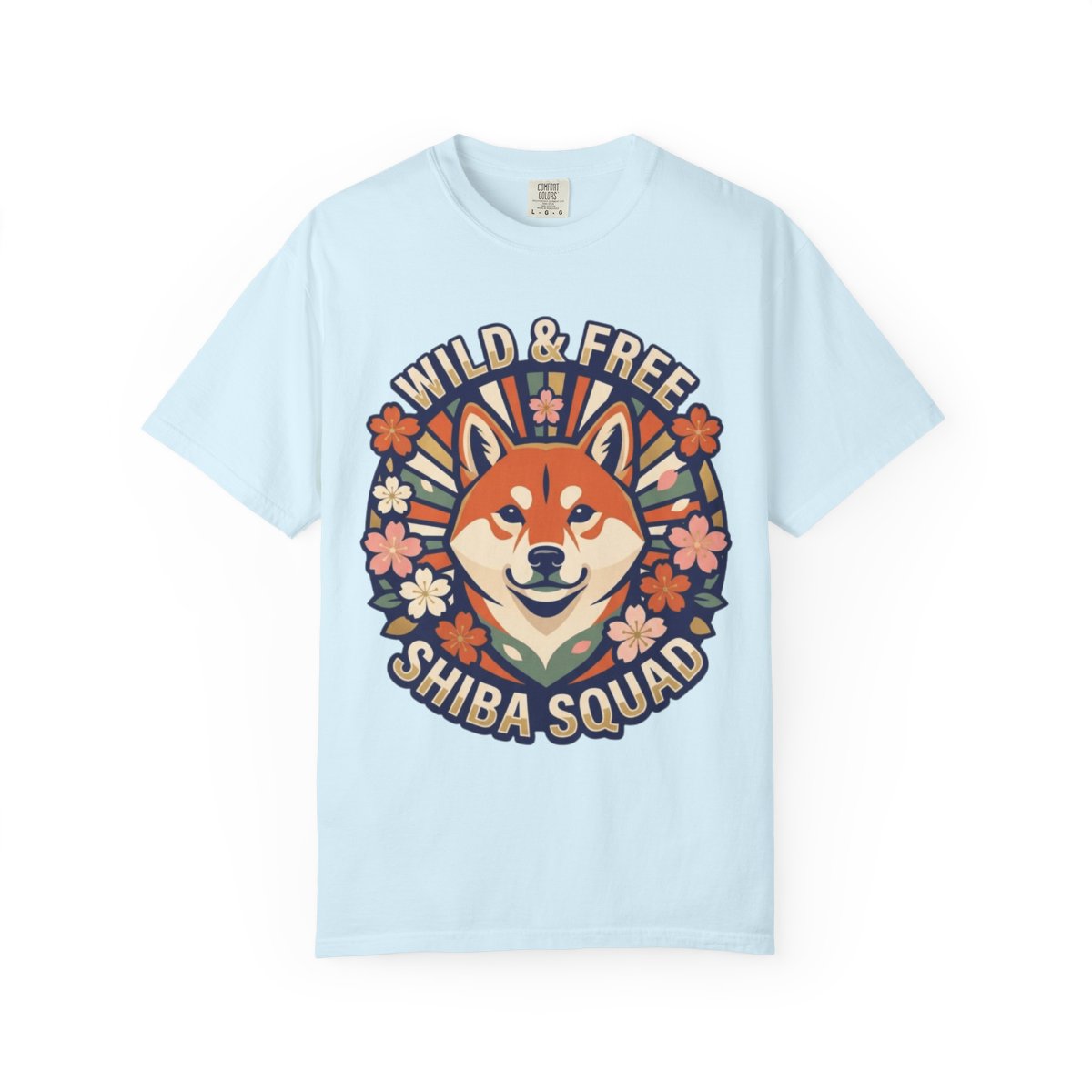 Color: Chambray | Shiba Squad Unisex Garment-Dyed Tee