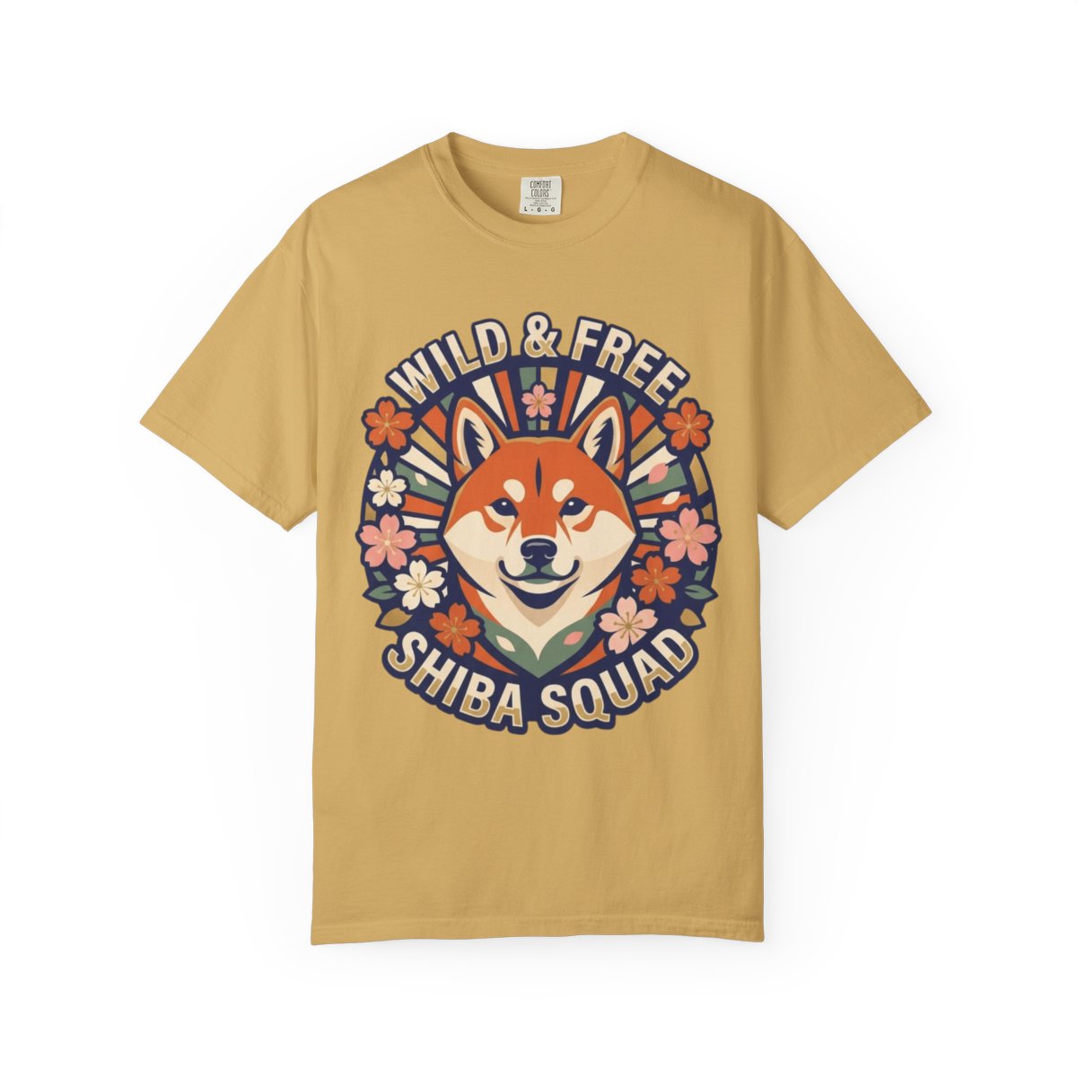 Color: Mustard | Shiba Squad Unisex Garment-Dyed Tee