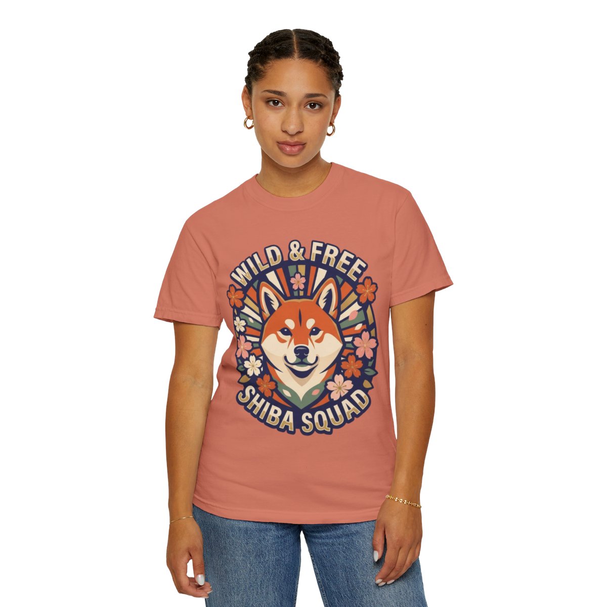 Color: Terracotta | Shiba Squad Unisex Garment-Dyed Tee