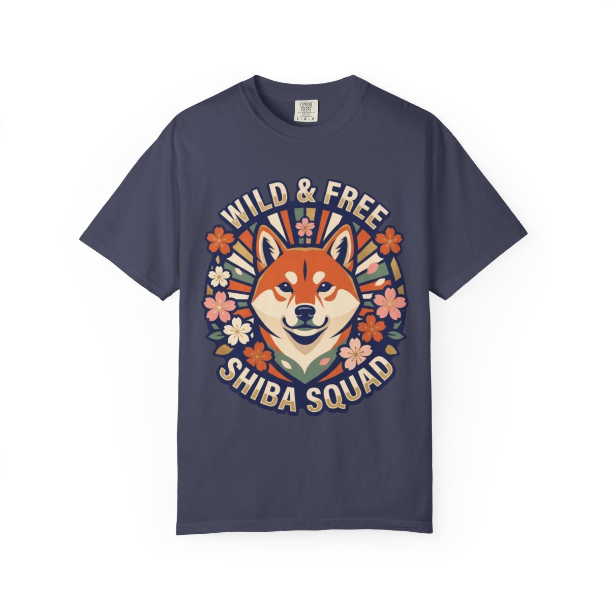 Color: Denim | Shiba Squad Unisex Garment-Dyed Tee