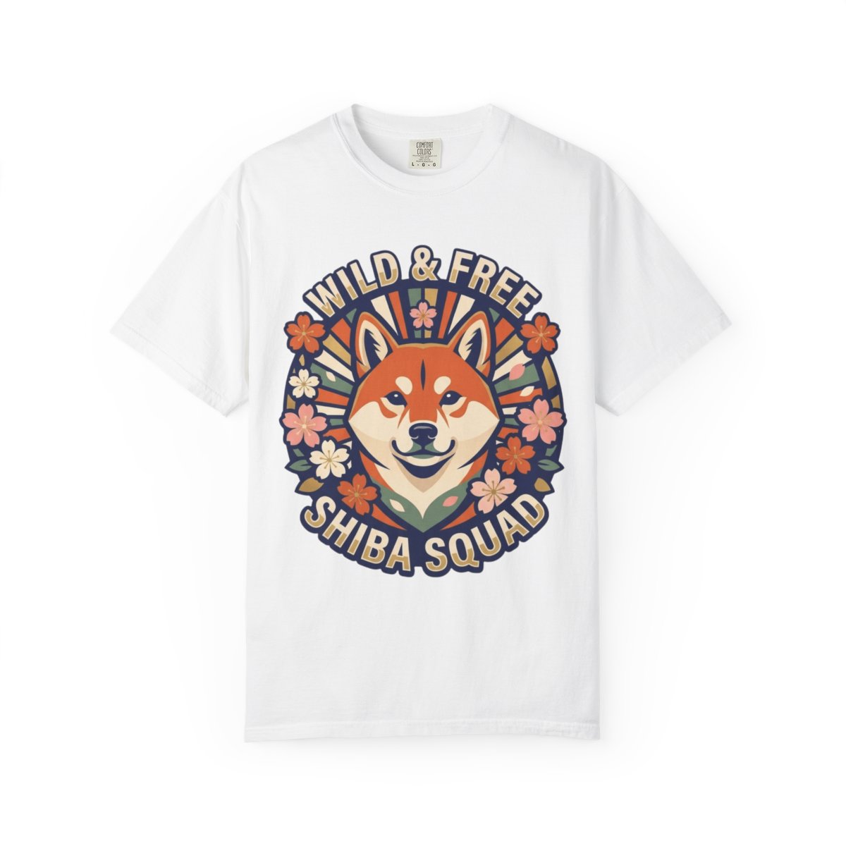 Color: White | Shiba Squad Unisex Garment-Dyed Tee