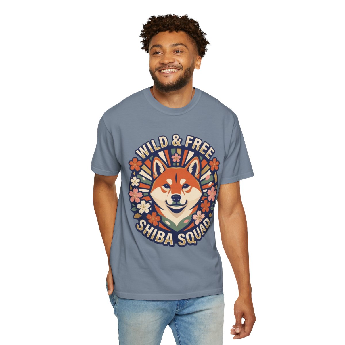 Color: Blue Jean | Shiba Squad Unisex Garment-Dyed Tee