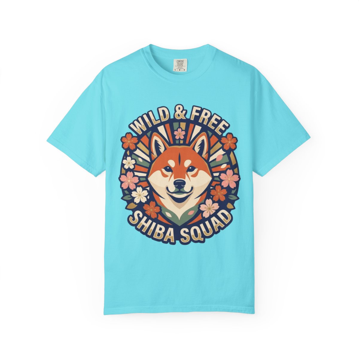Color: Lagoon Blue | Shiba Squad Unisex Garment-Dyed Tee