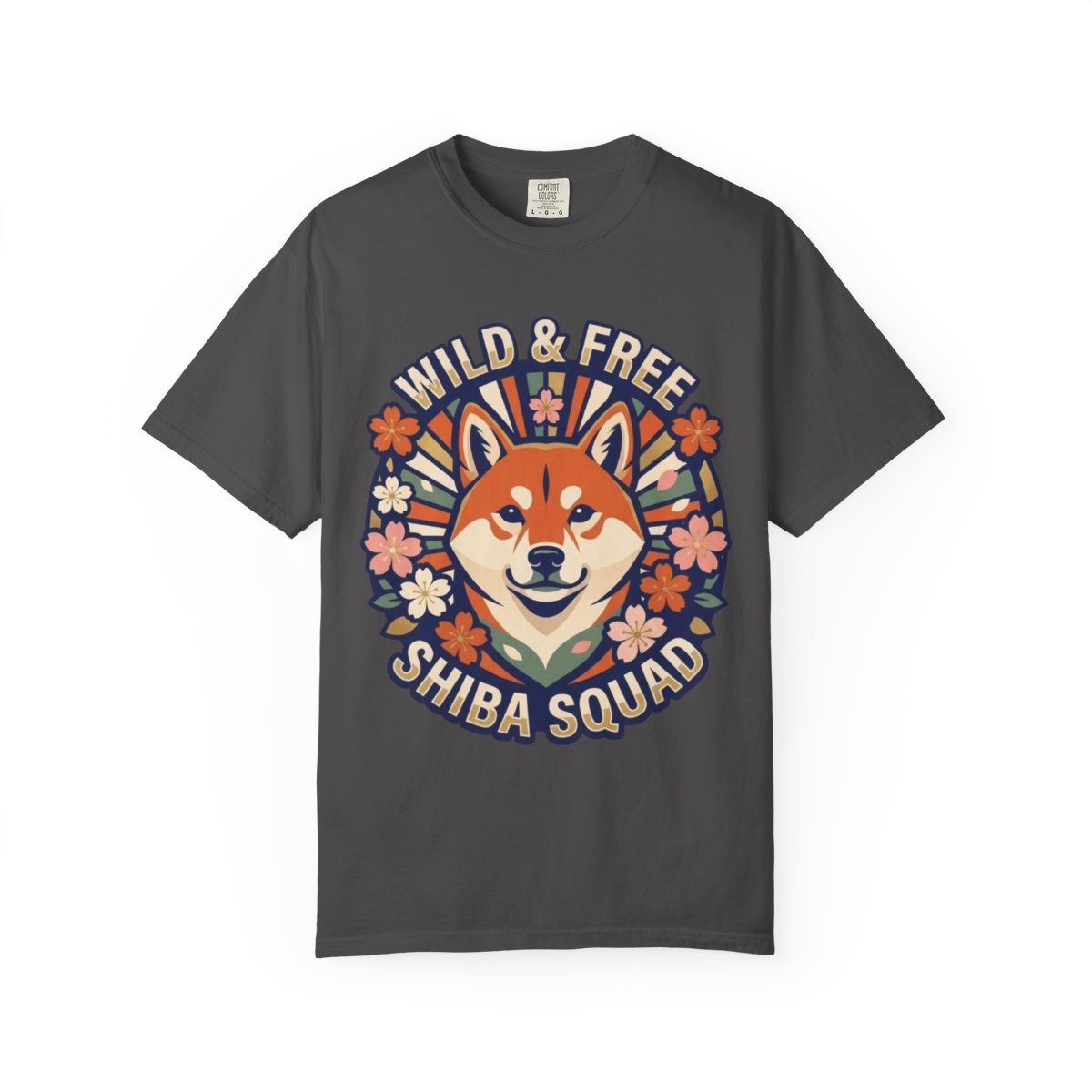 Color: Graphite | Shiba Squad Unisex Garment-Dyed Tee