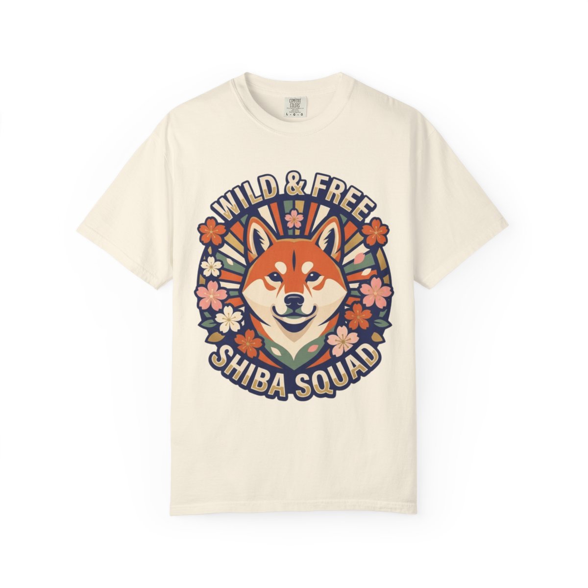 Color: Ivory | Shiba Squad Unisex Garment-Dyed Tee