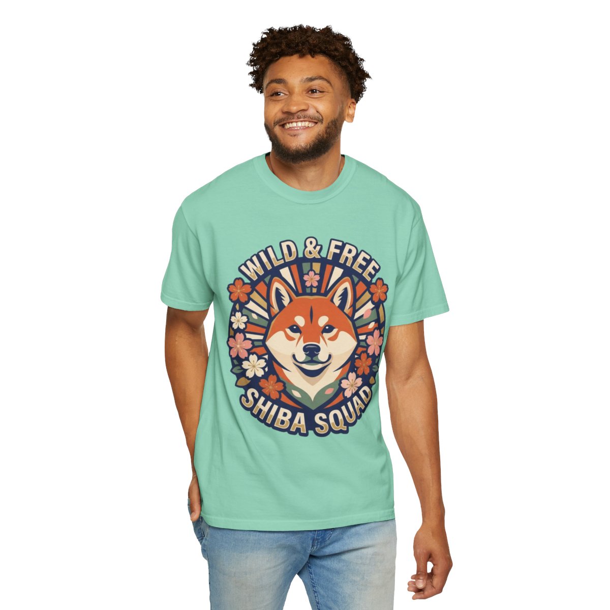 Color: Island Reef | Shiba Squad Unisex Garment-Dyed Tee