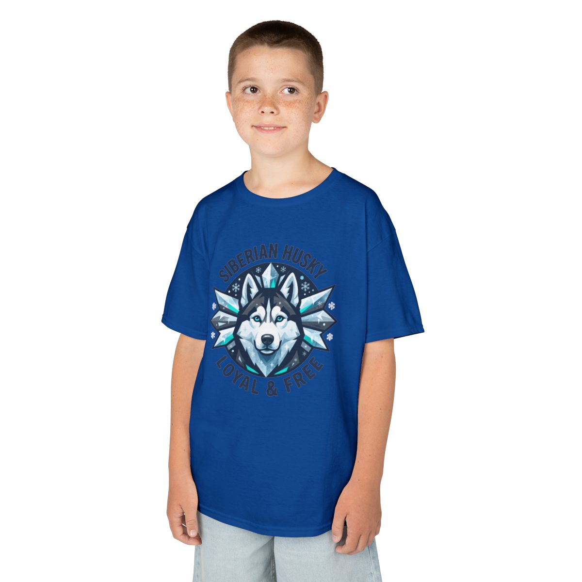 Color: Royal | Siberian Husky Loyal & Free Kids Tee