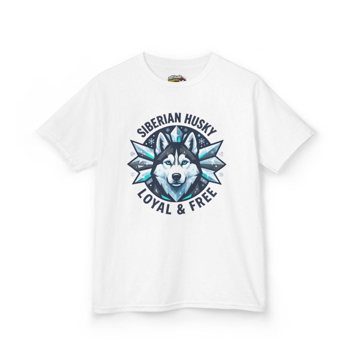 Color: White | Siberian Husky Loyal & Free Kids Tee