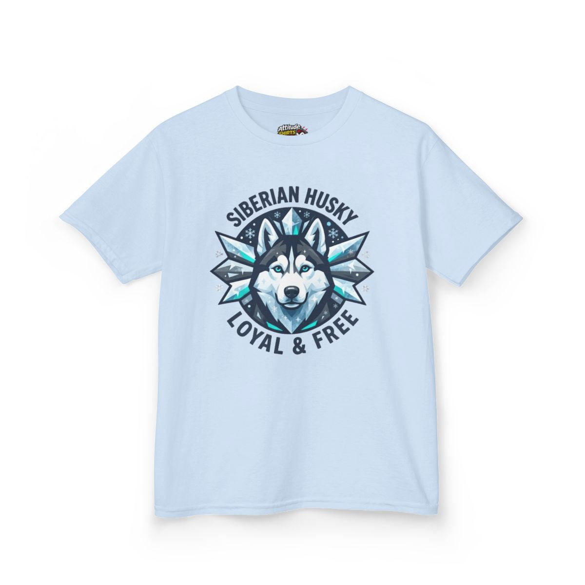 Color: Light Blue | Siberian Husky Loyal & Free Kids Tee