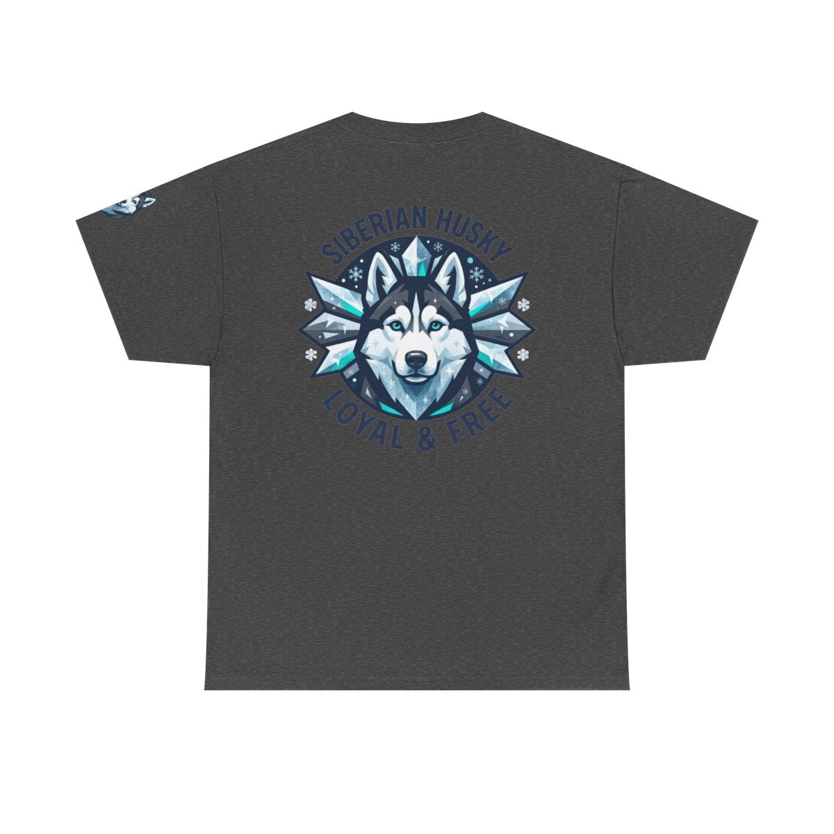 Color: Dark Heather | Siberian Husky Loyal & Free Premium Graphic Tee