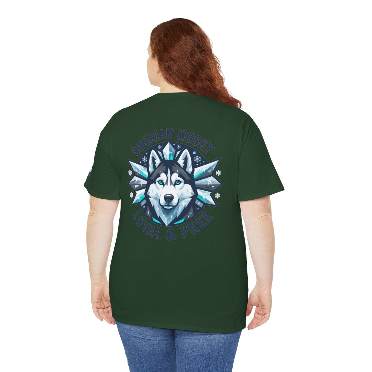 Color: Forest Green | Siberian Husky Loyal & Free Premium Graphic Tee