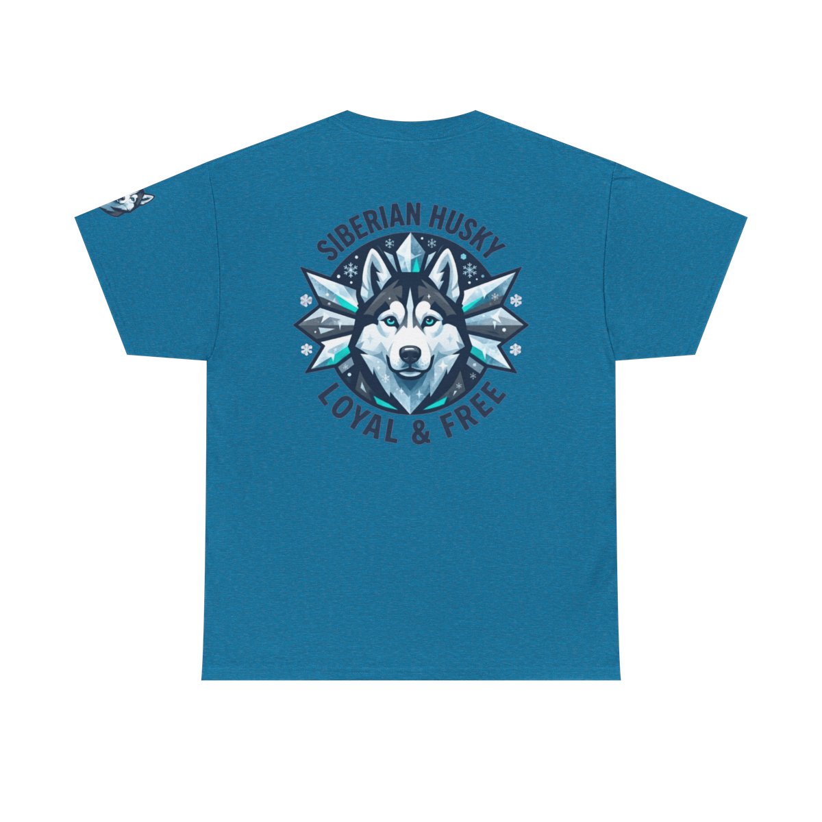 Color: Antique Sapphire | Siberian Husky Loyal & Free Premium Graphic Tee