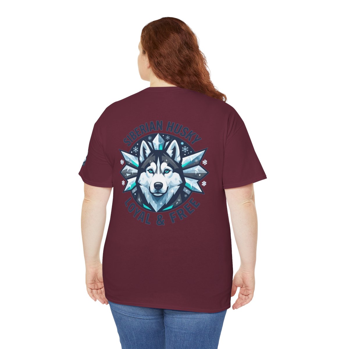 Color: Maroon | Siberian Husky Loyal & Free Premium Graphic Tee