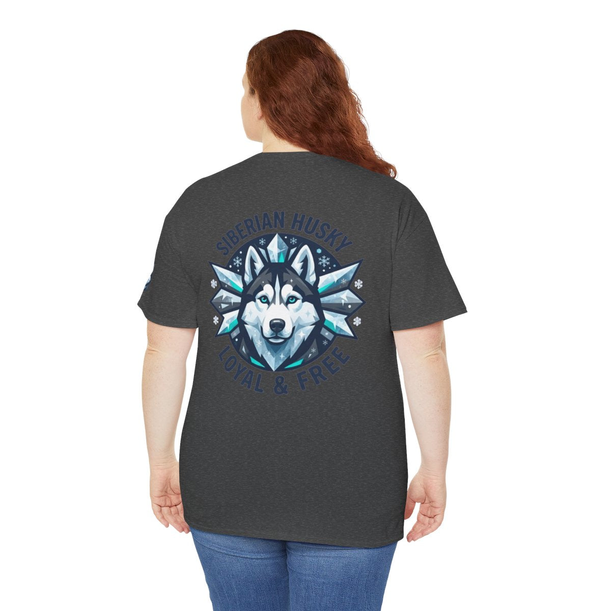 Color: Dark Heather | Siberian Husky Loyal & Free Premium Graphic Tee
